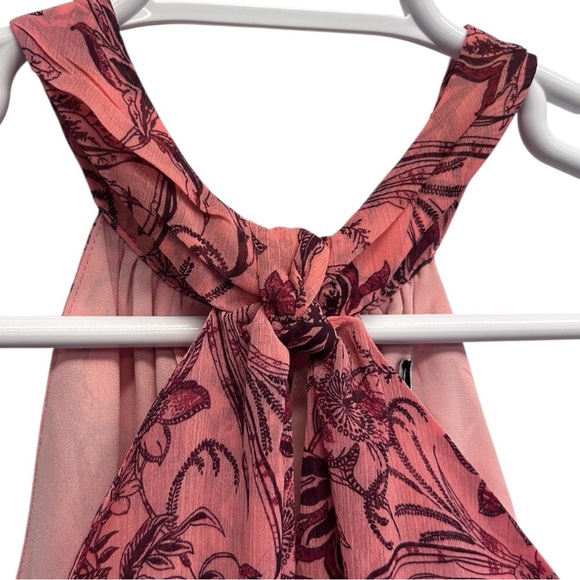 Estelle Red Sophia Floral Halter Neck Midi Dress Tiered Skirt  Size 2X/20W NWT - Picture 9 of 15